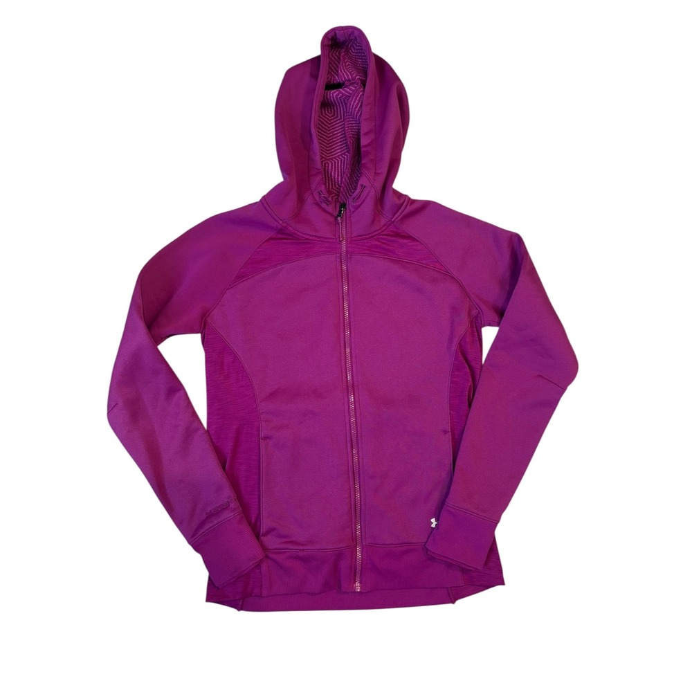 Under Armour Coldgear Purple Zip Hoodie Women's M Athletic Full Zip Magenta